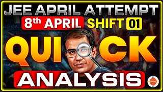 Jee 2024  8th April Shift 1  Quick Analysis  Difficulty Level  Vinay Shur Sir [upl. by Alleon24]