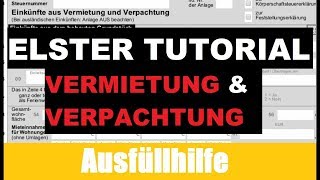 Anlage V Elster  Elster Tutorial  Steuererklärung selber machen [upl. by Jeritah111]