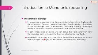 61 Monotonic and Non Monotonic Reasoning [upl. by Nahum655]