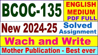 BCOC 135 solved assignment 202425 in English  bcoc 135 solved assignment 2025  bcoc135 202425 [upl. by Karub]