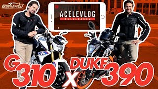 BMW G 310 R OU KTM DUKE 390 COM CASSIO CORTES E GERSON CAMPOS  ACELEVLOG 10 [upl. by Pulchia261]