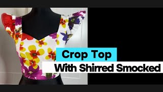 How To Make Crop Top with Shirred Smocked tutorial dress pattern shorts reels fyp [upl. by Torie]