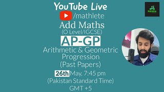 O levelIGCSE Add Maths  ApGp  Arithmetic and Geometric Progression Past Papers [upl. by Wolff]