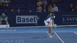 Ivo Karlovic Digs Out Hot Shot In Basel 2015 [upl. by Ykceb]