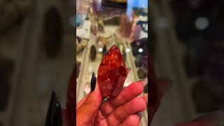 Beautiful Red Hematoid Quartz Flame hematoid crystals prosperityminerals [upl. by Anaihk]