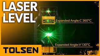 Tolsen Selfleveling Laser Level 360° Horizontal Crossline Laser Level [upl. by Ytram]