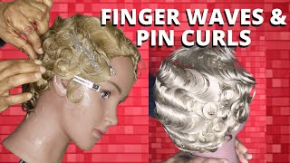 How to Style Vintage Finger Waves amp Pin Curls [upl. by Nennerb]