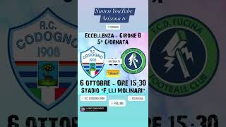 RC Codogno  FCD Fucina  Sintesi YouTube Arizona tv calciodilettanti [upl. by Ahsiatal]