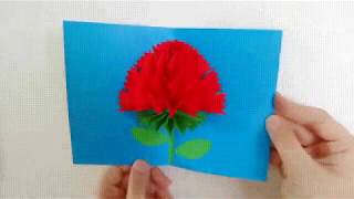 How to Make a PopUp Carnation Flower Card Step by Step Tutorial [upl. by Granoff369]