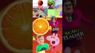 Tileshop musicgame Orange 🆚 Scary Teacher 🆚 Vlad and Nikki 🆚 Pippa Pig coffindance shortvideo [upl. by Llain]