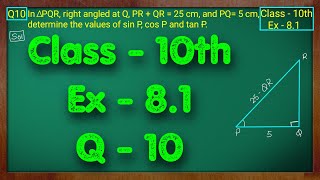 Class  10 Ex  81 Q10 Maths Trigonometry NCERT CBSE [upl. by Margaretta421]