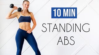 10 MIN STANDING ABS WORKOUT with weights [upl. by Otineb]