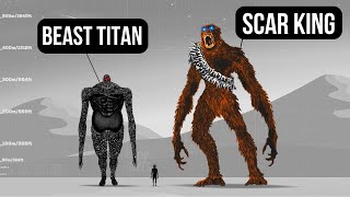 Scar King vs Attack On Titan Size Comparison [upl. by Asiul]