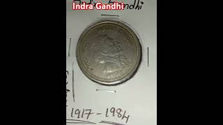 India 5 rupees big size coin Indra gandhi 19171984coinsrarecoincollection KR Numismatics [upl. by Elvina708]