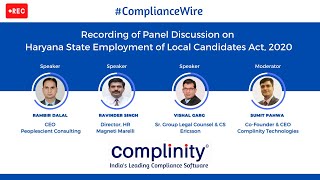 Panel Discussion on Haryana State Employment of Local Candidates Act 2020 ComplianceWire [upl. by Olney]