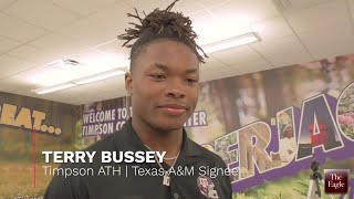 WATCH Timpson athlete Terry Bussey discusses his decision to sign with Texas AampM [upl. by Quinton]