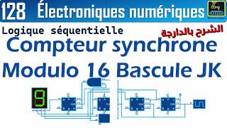 128 Compteur synchrone Modulo 16 Bascule JK [upl. by Nylimaj789]