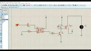 Optocoupler PC817 simulation with relay in proteus [upl. by Roxane]