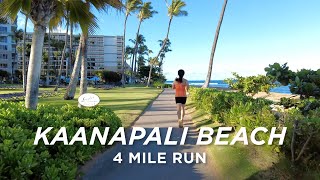 Kaanapali Beach Trail 4 Miles  Maui  Virtual Run  4K [upl. by Rawlinson]