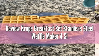 Review Krups Breakfast Set Stainless Steel Waffle Maker 4 Slices Audible quotReadyquot Beep 1200 Watts Sq [upl. by Jacie353]