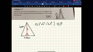 Satz des Pythagoras gleichschenkliges Dreieck Textaufgabe [upl. by Enileda271]