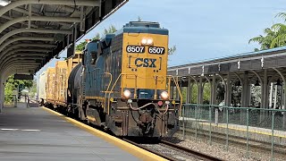 Railfanning Tri Rail at Pompano Beach featuring the CSX Freight train local 11224 [upl. by Sherlocke]