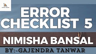 ERROR DETECTION 🔥CHECKLIST5🔥 NIMISHA BANSAL MAM 🔥 error 🫡🎯 [upl. by Paver]