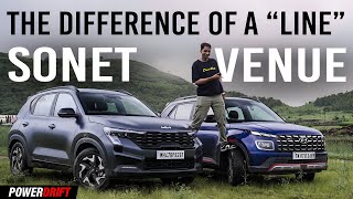 Kia Sonet XLine vs Hyundai Venue NLine Which is Worth Your Money  PowerDrift [upl. by Llirred]