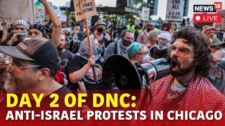 DNC 2024 Live  DNC Protests 2024 ProPalestinian Protesters Confront Chicago Police Downtown N18G [upl. by Edsel]