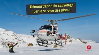 Les Menuires  Démo de sauvetage par le service des pistes [upl. by Htabmas]