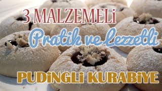 3 Malzemeli Pudingli Kurabiye Tarifi  Goncanın Mutfağı [upl. by Adner]