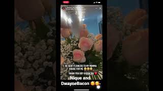 Nique boo Dwayne Bacon sent her flowers 💐 😍😍 [upl. by Arand]