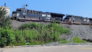 Northbound NS covered hoppers heading up CSX Cincinnati Terminal Subdivision [upl. by Hillinck]