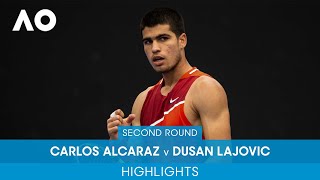 Carlos Alcaraz v Dusan Lajovic Highlights 2R  Australian Open 2022 [upl. by Narod]