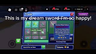 Finally trading for my dream sword in bladeball [upl. by Riatsila]