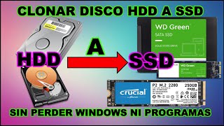 Clonar disco duro HDD a SSD sin perder Windows ni programas [upl. by Lepley]