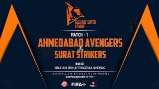 AHMEDABAD AVENGERS VS SURAT STRIKERS  MATCH 1  GUJARAT SUPER LEAGUE [upl. by Atimed]