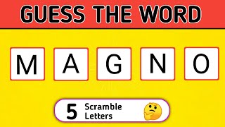 SCRAMBLE WORD GAME  GUESS THE WORD  5 LETTER WORD [upl. by Llerrat437]