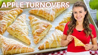 Easy Apple Turnover Recipe  Simple Glaze for Apple Turnovers [upl. by Hsemin]