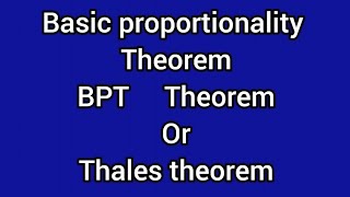 Basic proportionality theorem BPT theorem or Thales theorem [upl. by Ikaz]