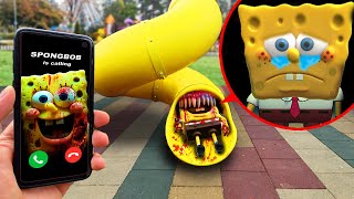 Extra SLIDE EATER eat SpongeBob at the playground SCP 1562 [upl. by Urbana]