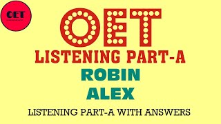 OET listening practice materialPartA Robin amp Alex [upl. by Nojed]