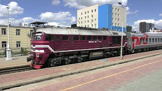 Mongolia russian passenger train is ready to leave Ulaanbaatar Mongolian railway [upl. by Anura272]