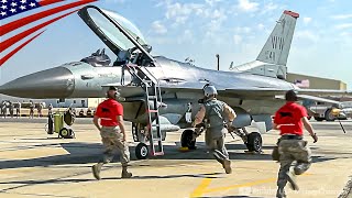 Scramble – Pilots amp Crews Rush to F15 amp F16 Fighter Jets [upl. by Efthim]