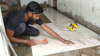 2×4 tiles floor fitting  floor tiles installation [upl. by Eirellam]