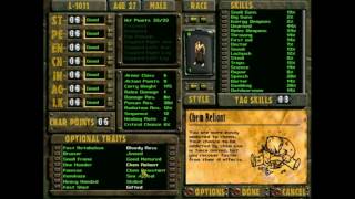 Lets Play Fallout 2 Restoration Project  02  Character Creation [upl. by Ymarej]