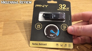 BEST USB THUMB DRIVE PNY 32gb USB 3 0 Flash Drive with Turbo Retract [upl. by Sihon]