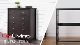 How to Assemble CorLiving Boston Tall Dresser  CorLiving [upl. by Marsden]