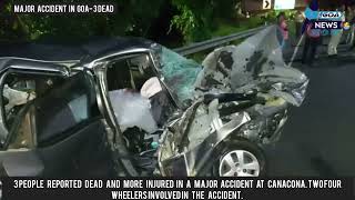 3 dead others injured at Canacona Two four wheelers involved goa accident diarygoanews news [upl. by Neri647]