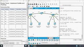 361 Packet Tracer  Implement VLANs and Trunking [upl. by Ambrosi]